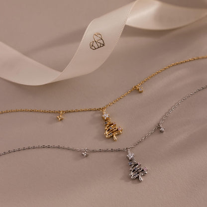Holiday Diamond Tree Necklace