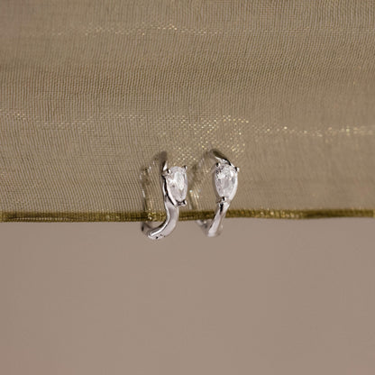 Organic Diamond Teardrop Hoops