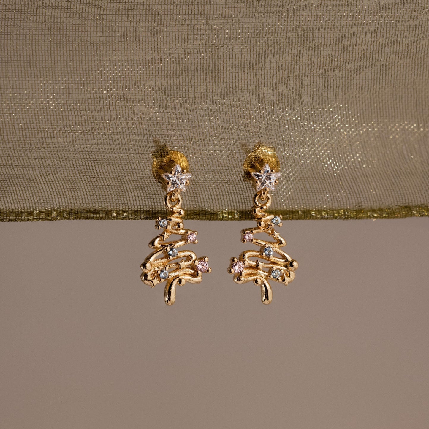 Holiday Diamond Tree Studs