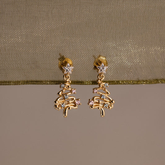 Holiday Diamond Tree Studs