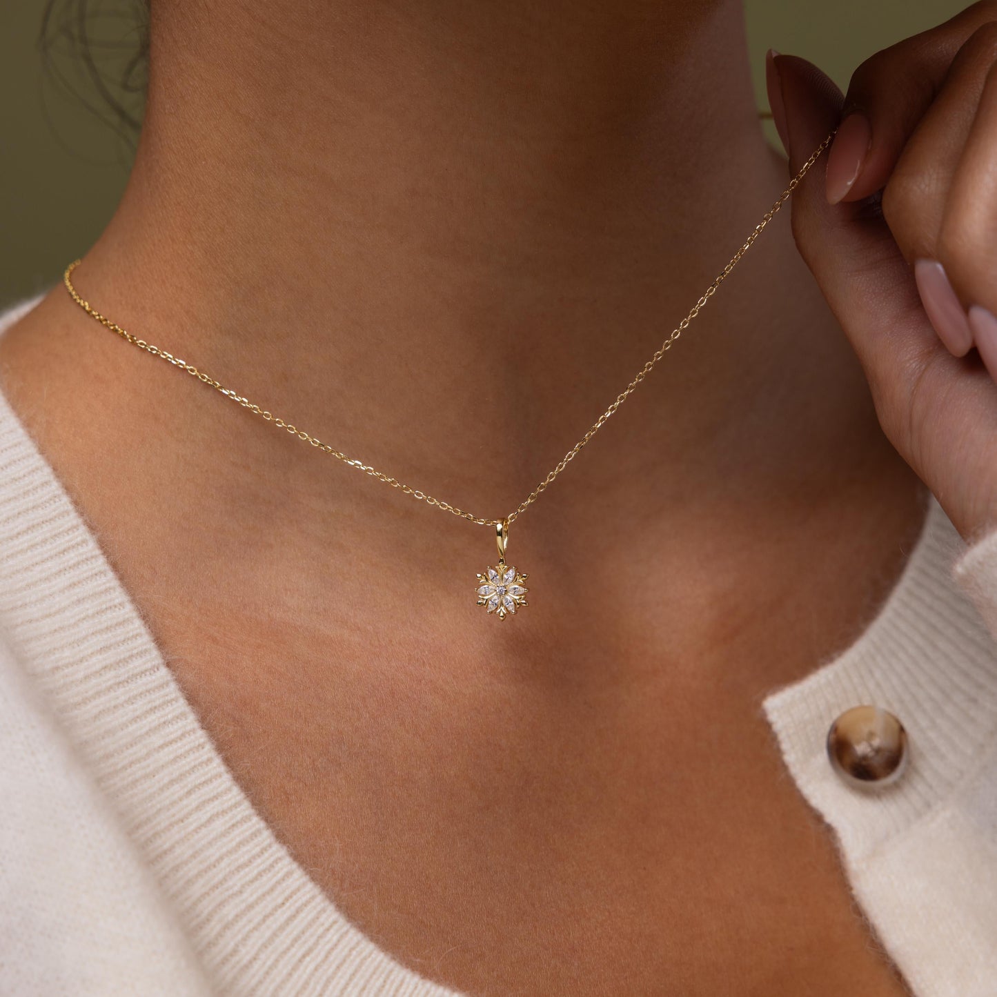 Diamond Poinsettia Necklace