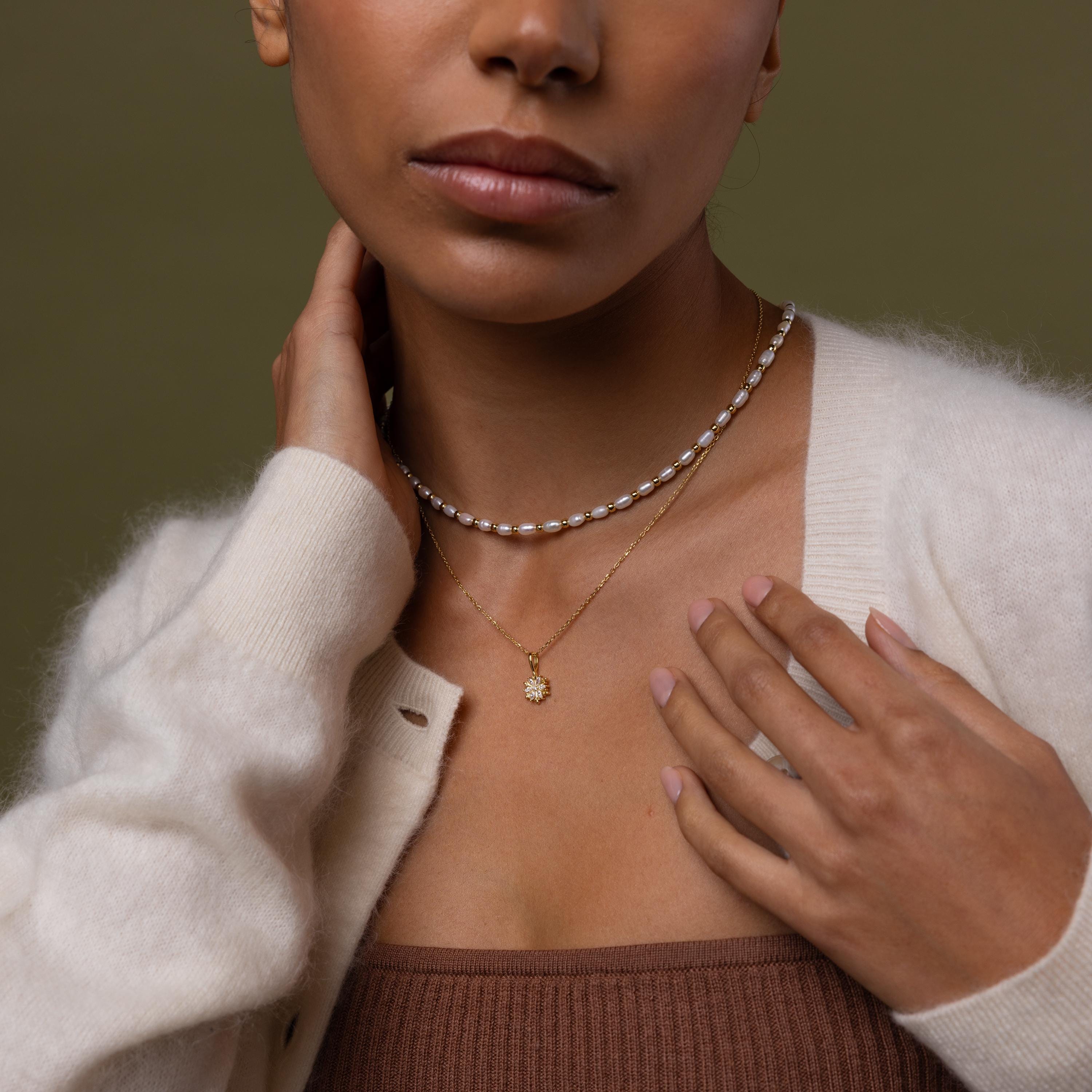 Diamond Poinsettia Necklace