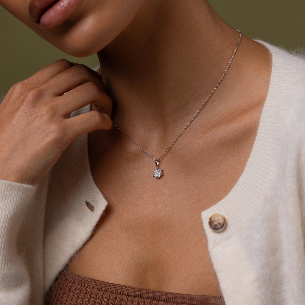 Diamond Poinsettia Necklace
