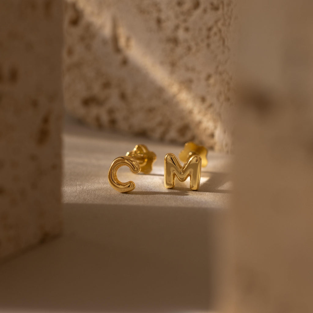 Bubble Initial Flatback Studs