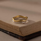 Mixed Metal Wave Ring Set