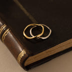 Mixed Metal Wave Ring Set
