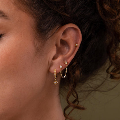Opal & Star Duo Chain Studs