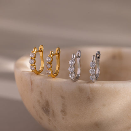 Lace Diamond Hoops
