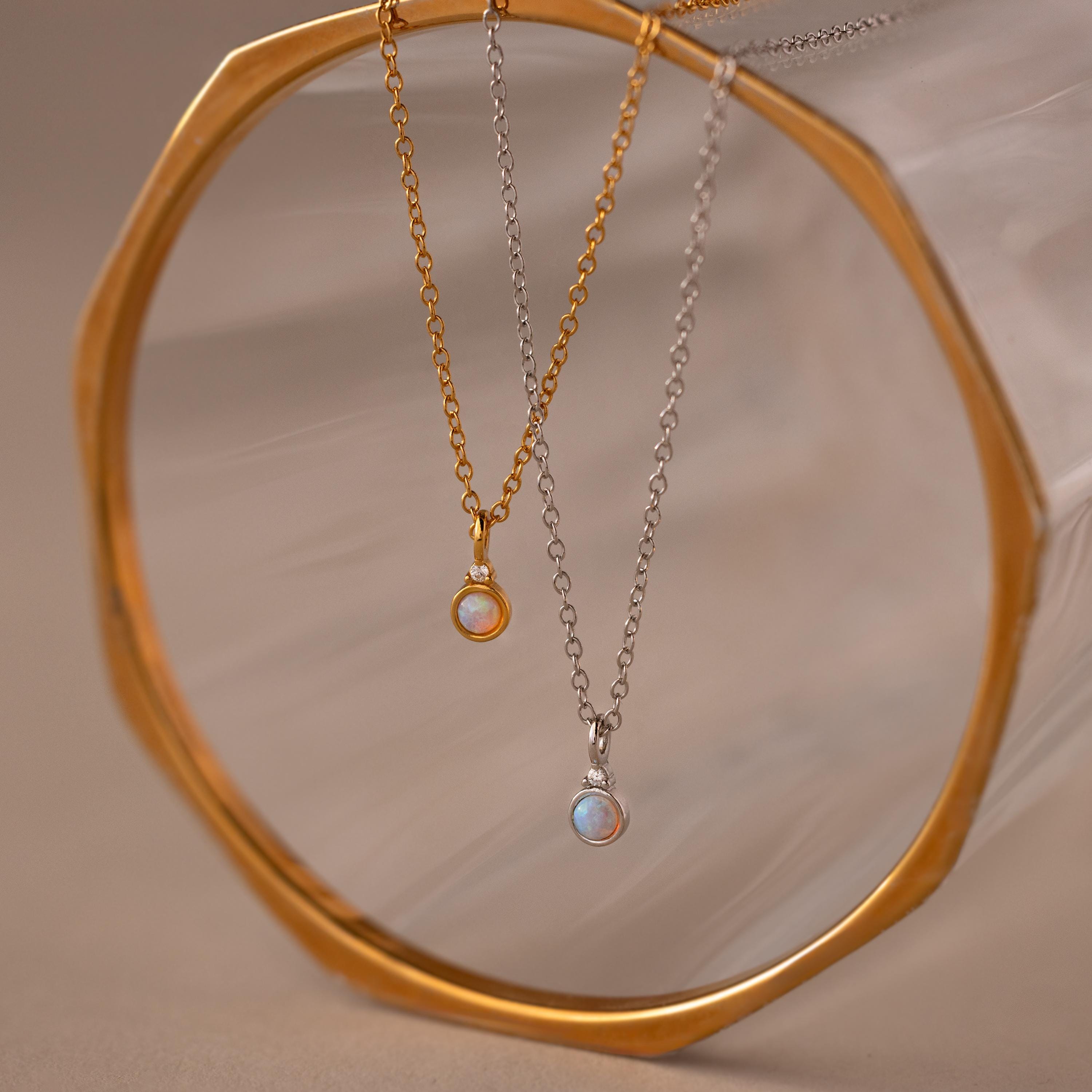 Opal Diamond Necklace