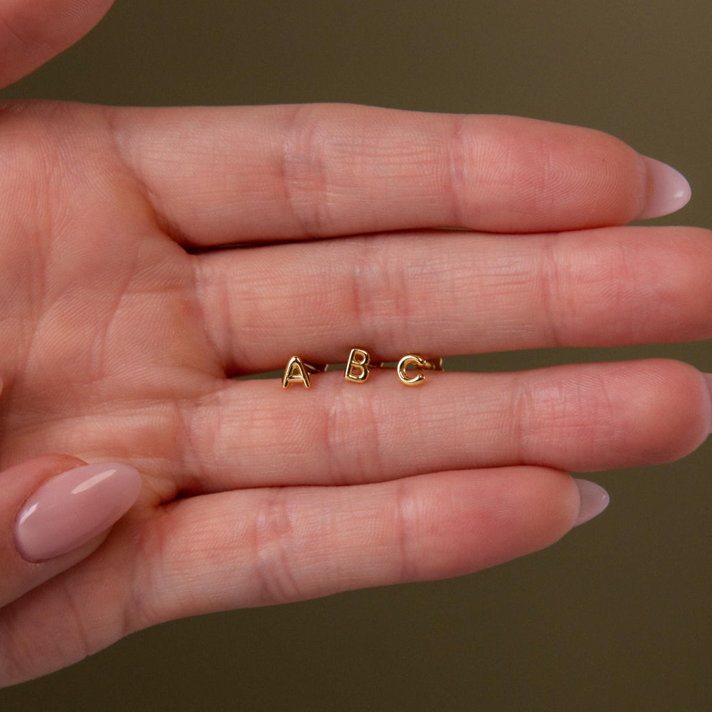 Bubble Initial Flatback Studs