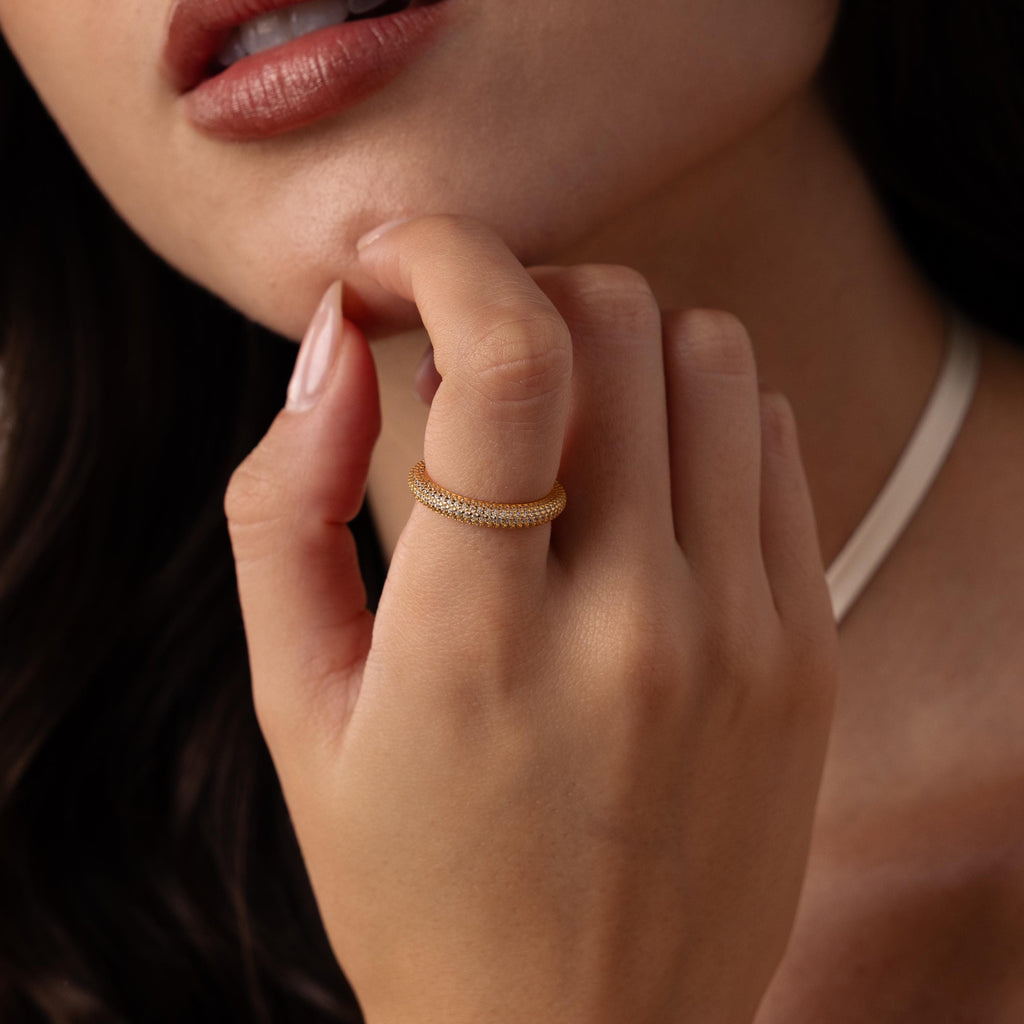 Skinny Pave Stacking Ring