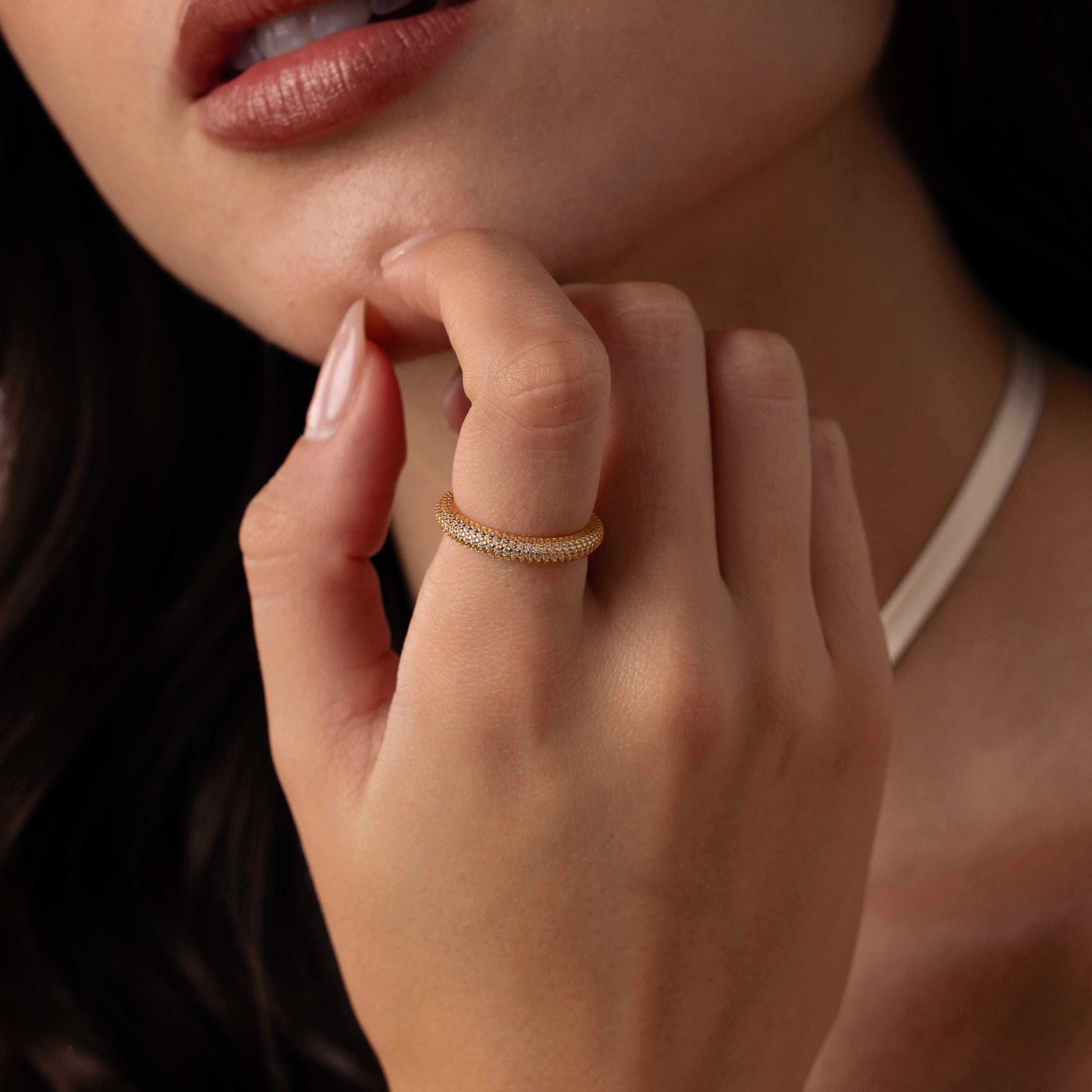Skinny Pave Stacking Ring