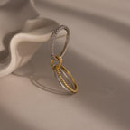 Pave Mixed Metal Linked Ring Set