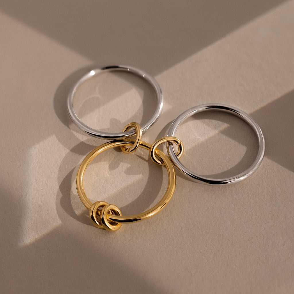 Mixed Metal Linked Ring Set