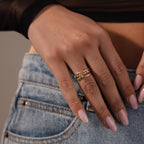 Mixed Metal Linked Ring Set