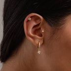 Rounded Pearl Flower Studs