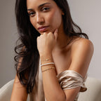 Rounded Pearl Flower Bracelet
