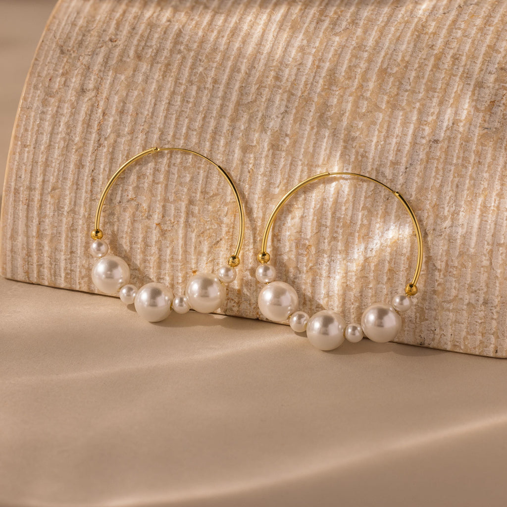 Statement Pearl Hoops