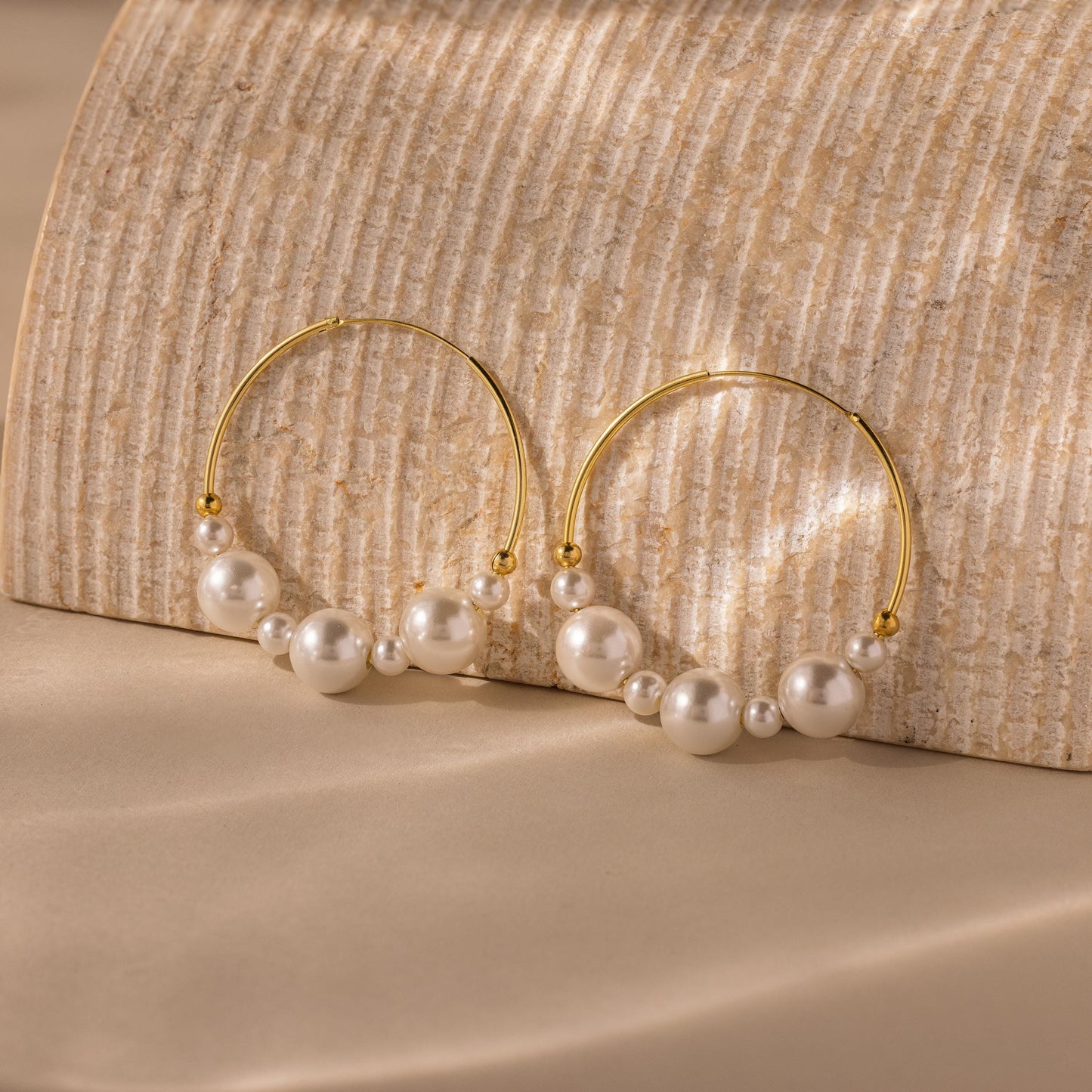 Statement Pearl Hoops