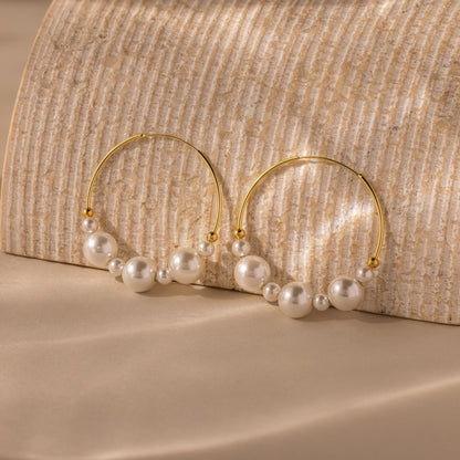 Statement Pearl Hoops
