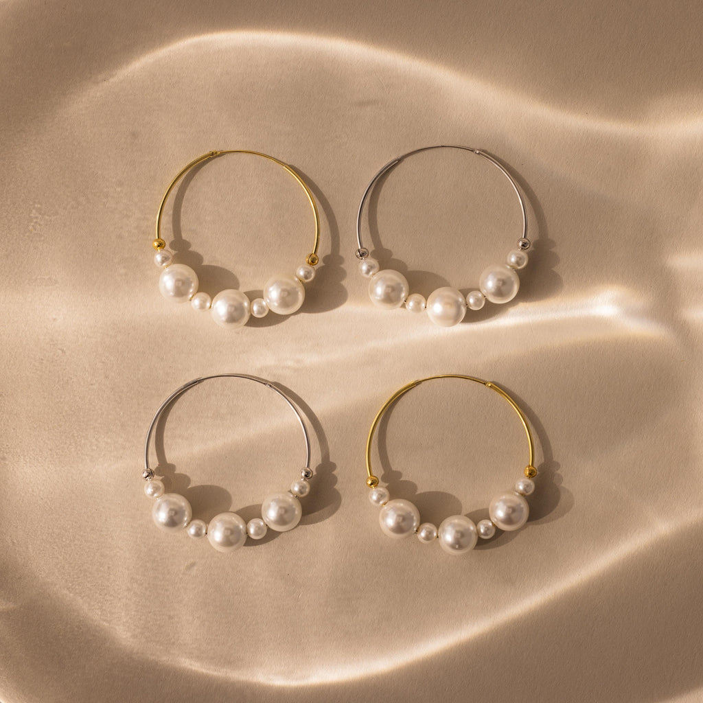 Statement Pearl Hoops