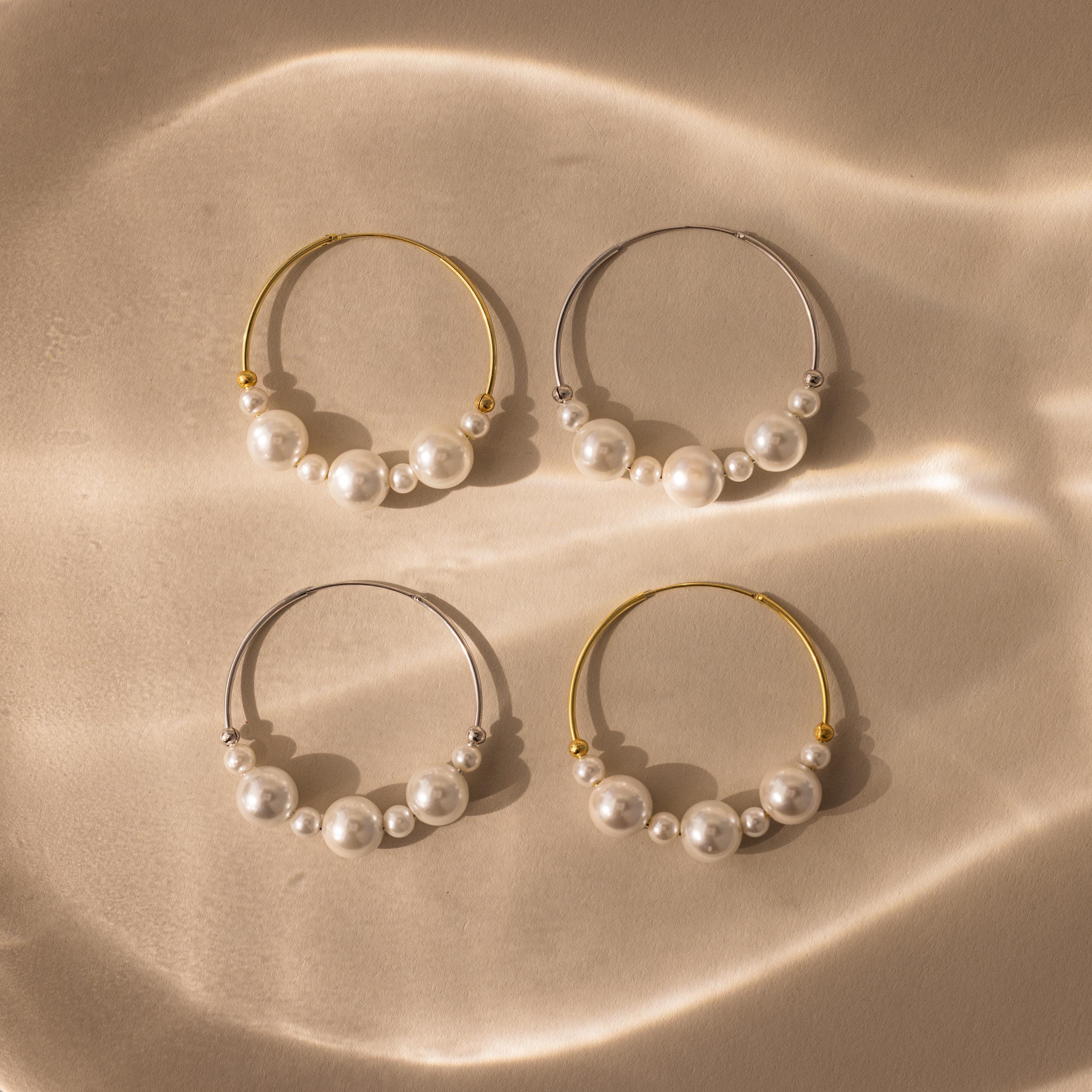 Statement Pearl Hoops