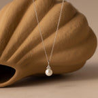 Diamond Halo Pearl Necklace