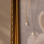 Diamond Halo Pearl Necklace