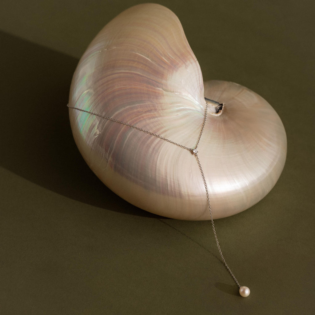 Pearl Drop Lariat Necklace