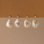 Diamond Baroque Pearl Studs