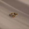 Pave Mixed Metal Linked Ring Set