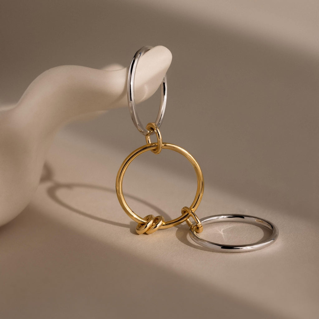 Mixed Metal Linked Ring Set