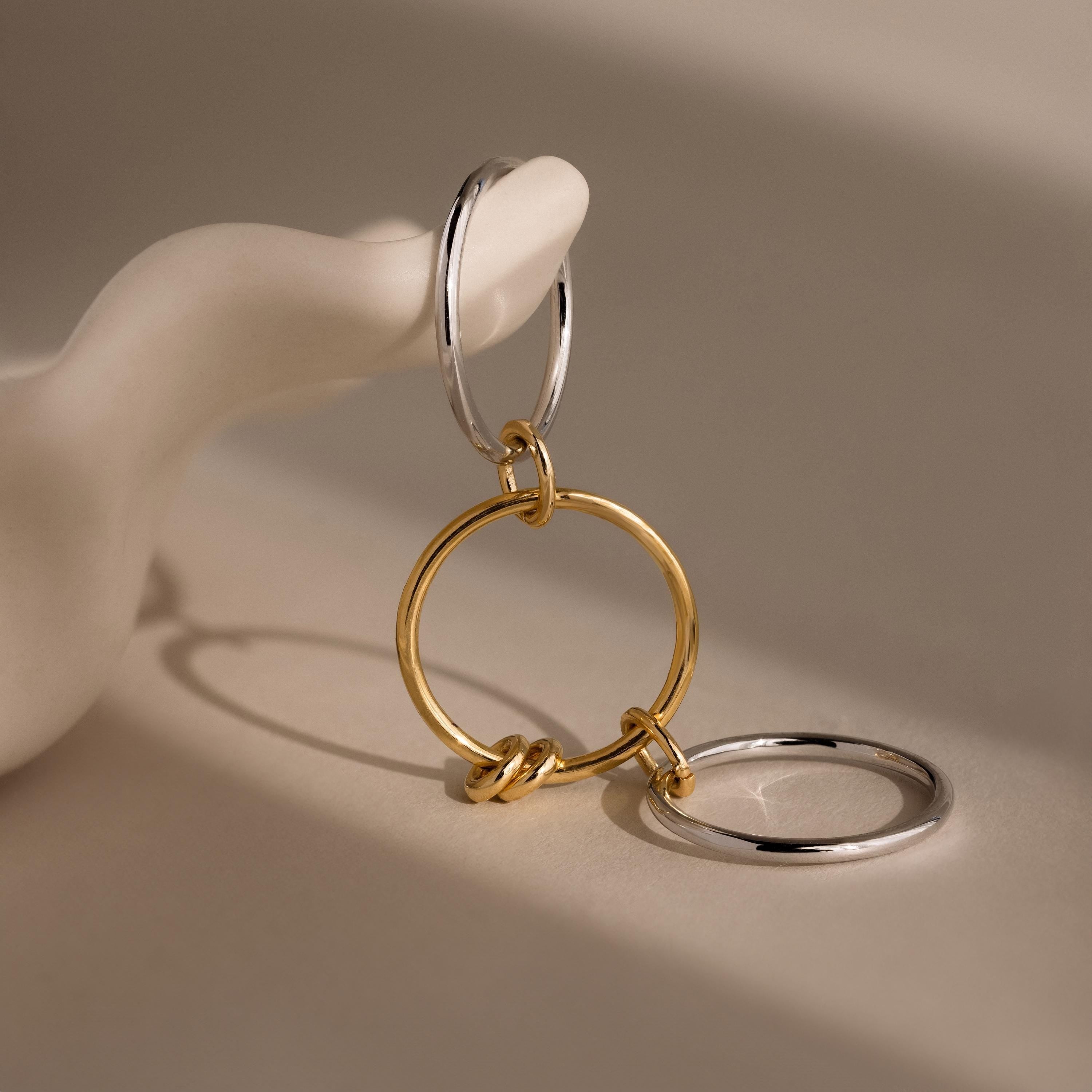 Mixed Metal Linked Ring Set