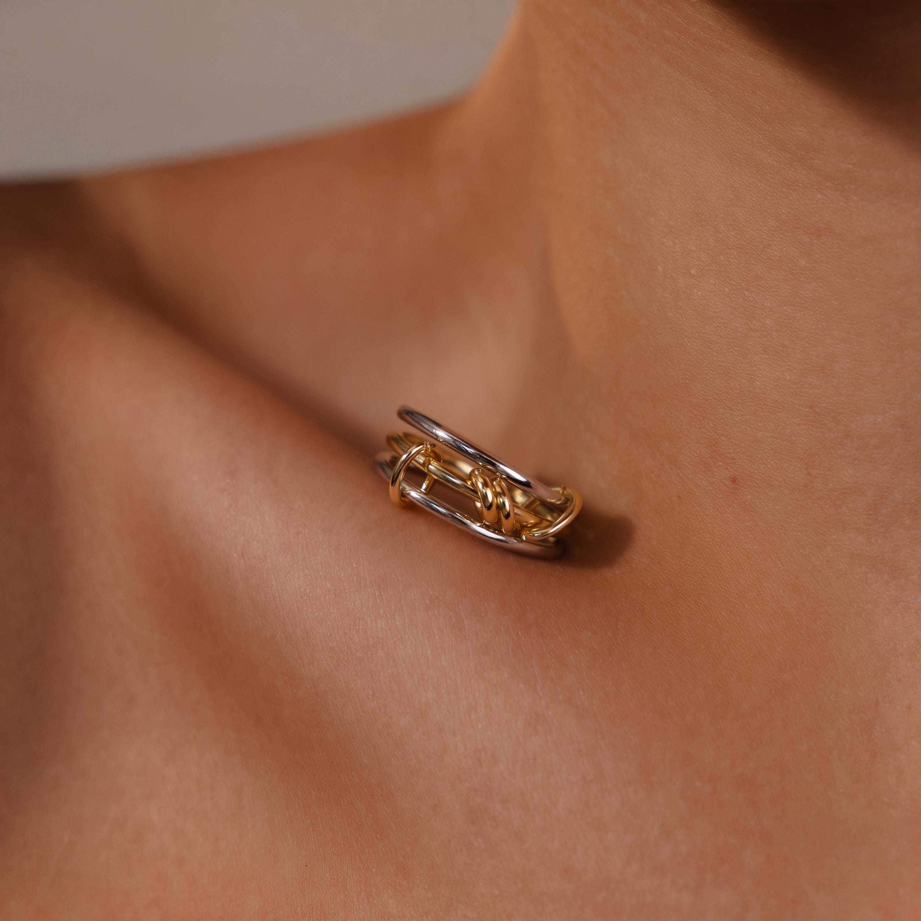 Mixed Metal Linked Ring Set