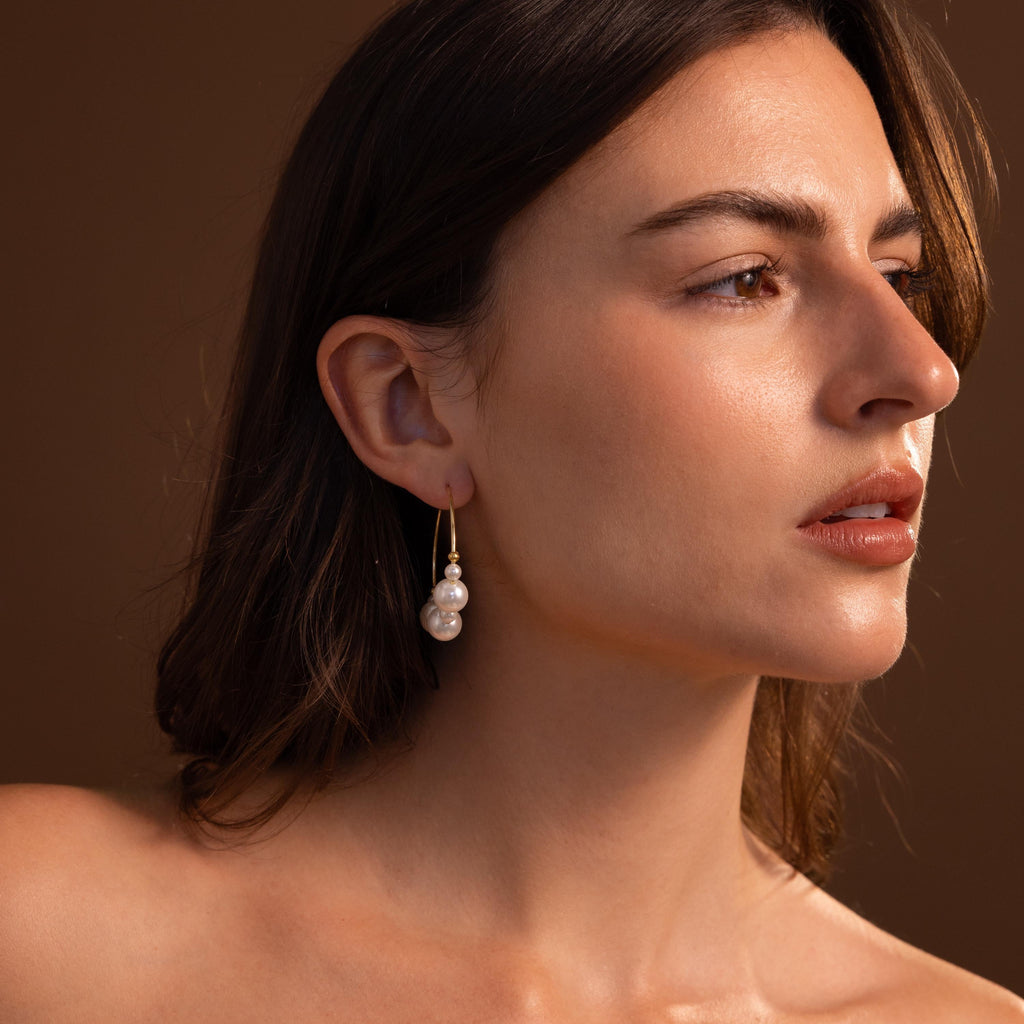 Statement Pearl Hoops