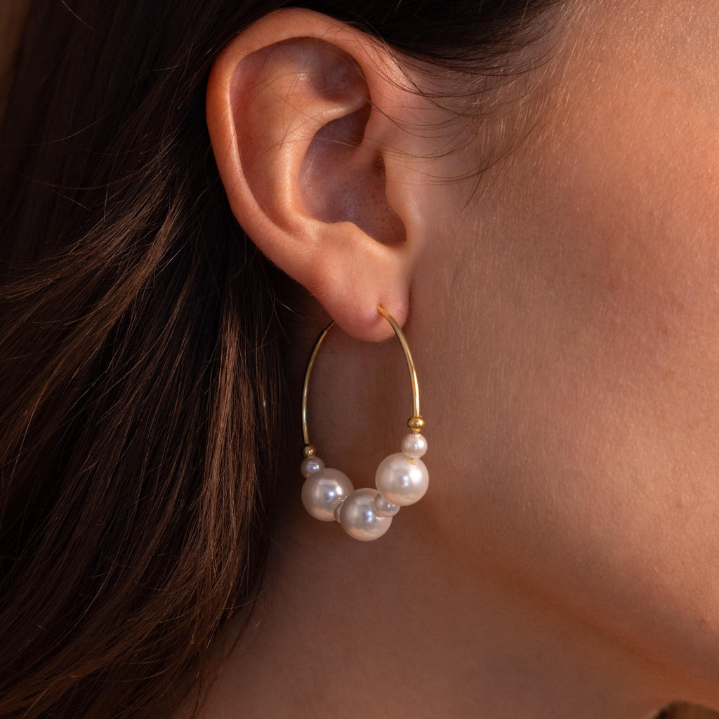Statement Pearl Hoops
