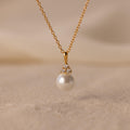Diamond Halo Pearl Necklace