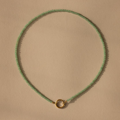 Beaded Jade Charm Necklace