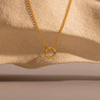 Cable Circle Charm Necklace