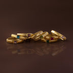 Ribbed Birthstone Band