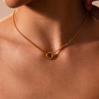 Cable Circle Charm Necklace