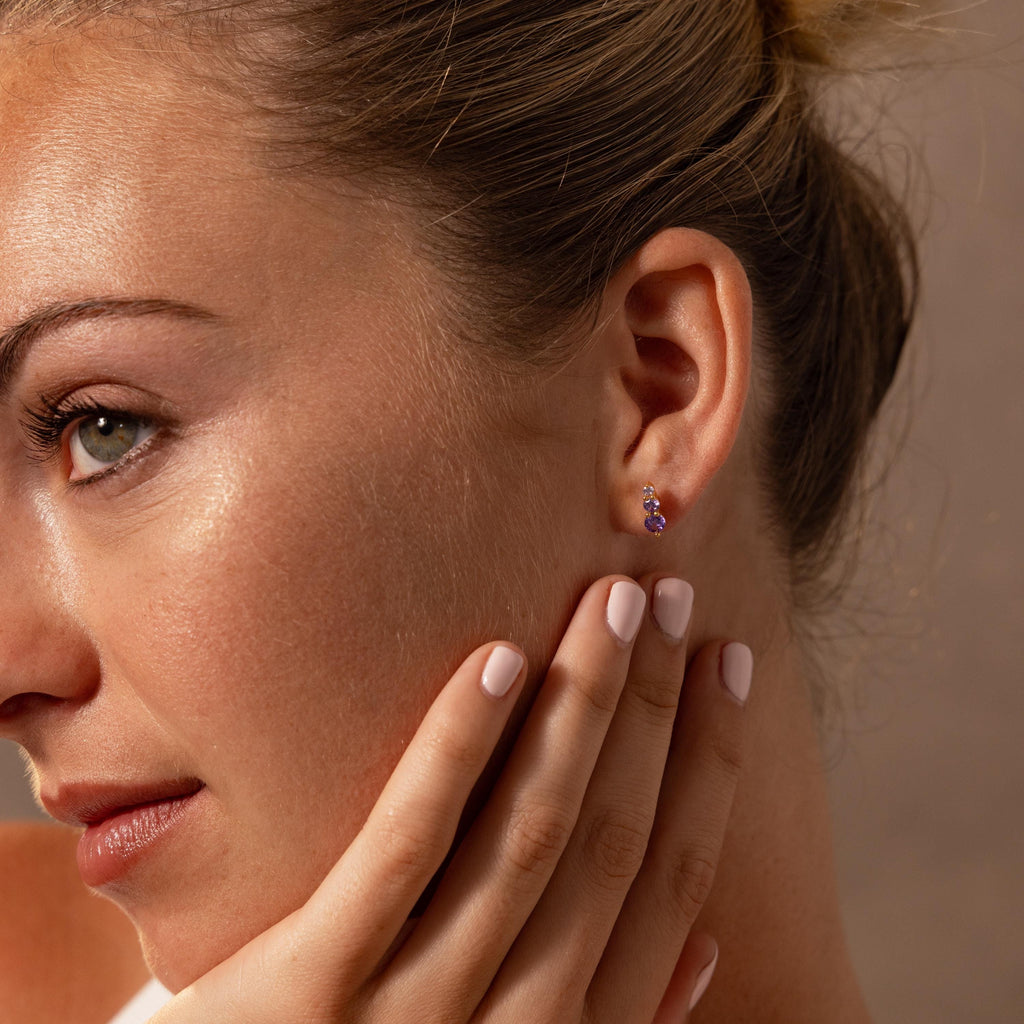 Ombre Birthstone Flatback Studs