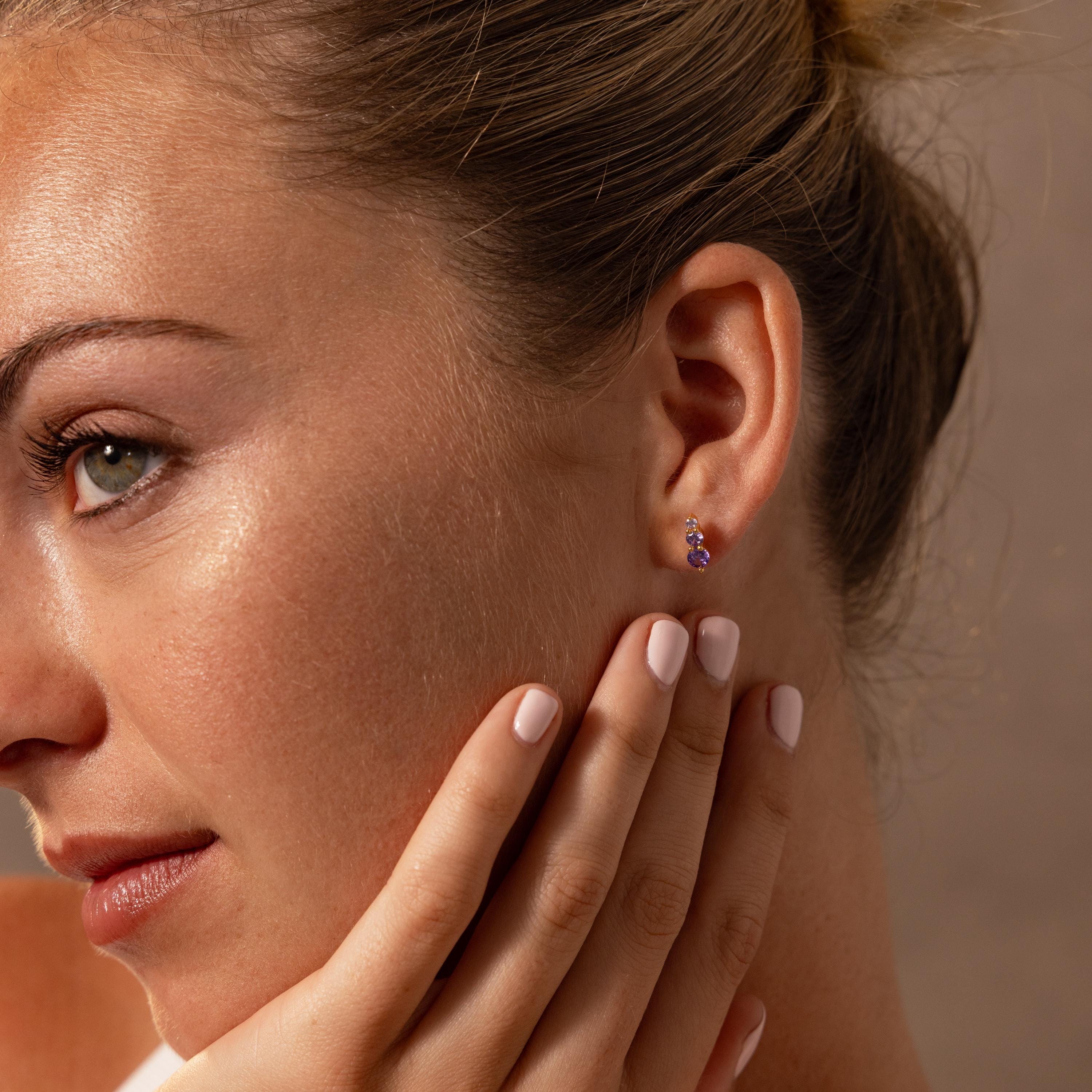 Ombre Birthstone Flatback Studs