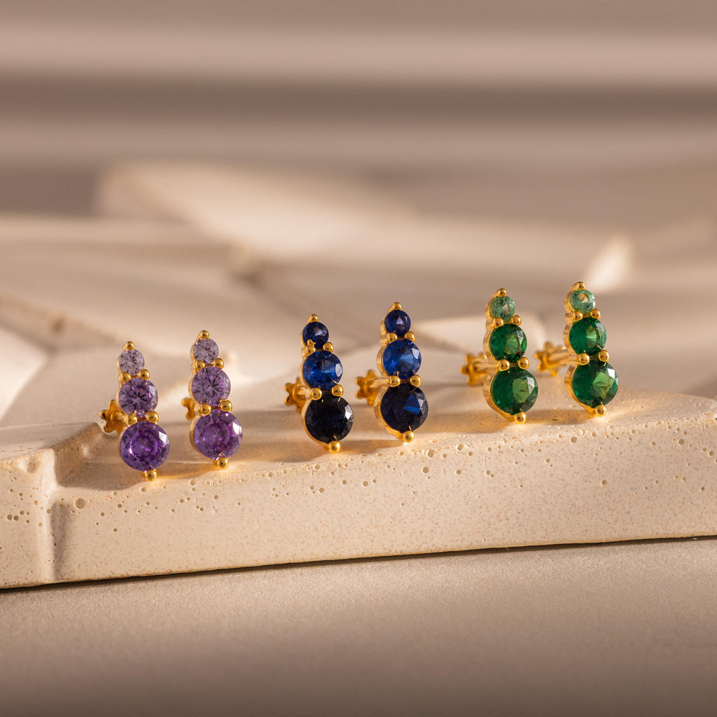 Ombre Birthstone Flatback Studs