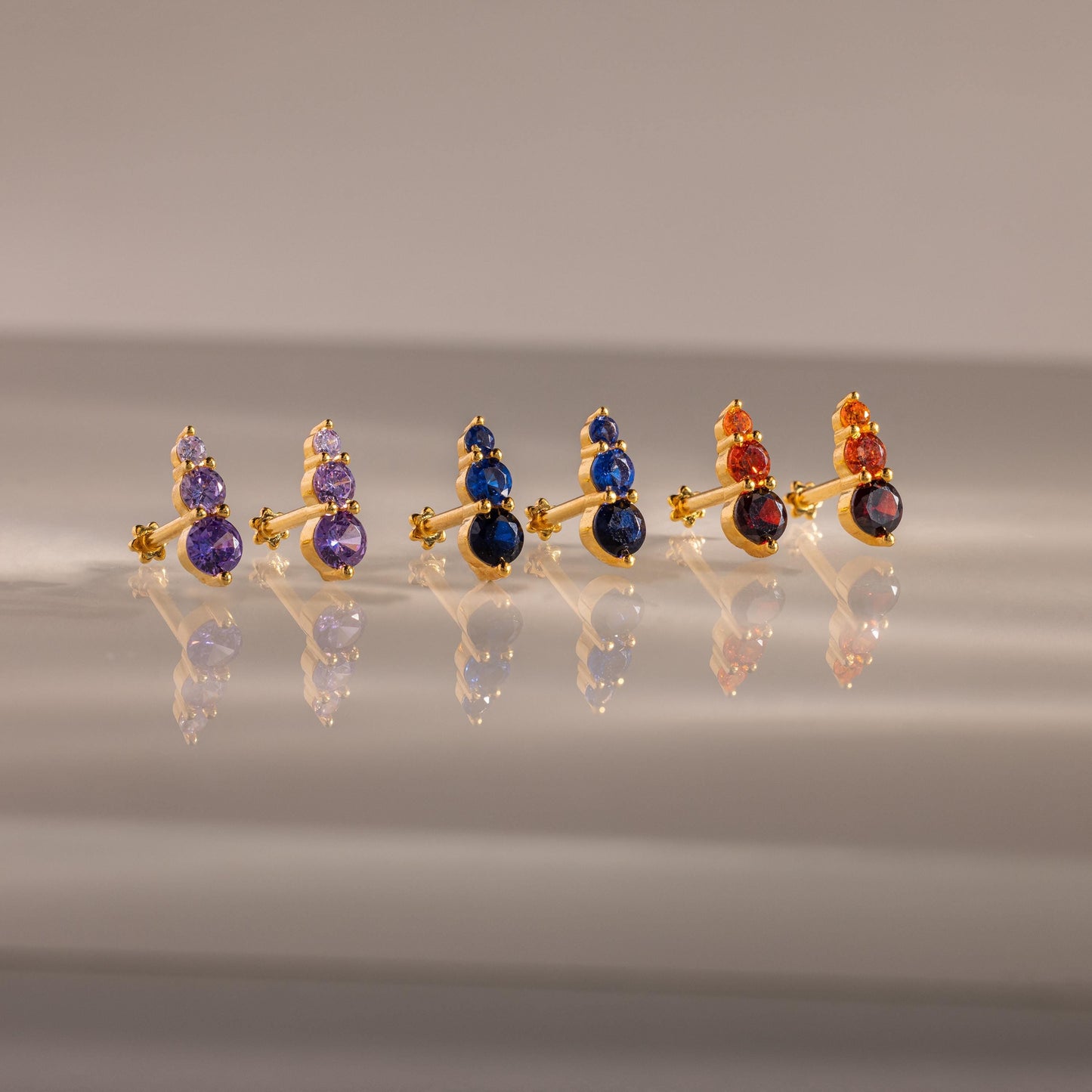 Ombre Birthstone Flatback Studs