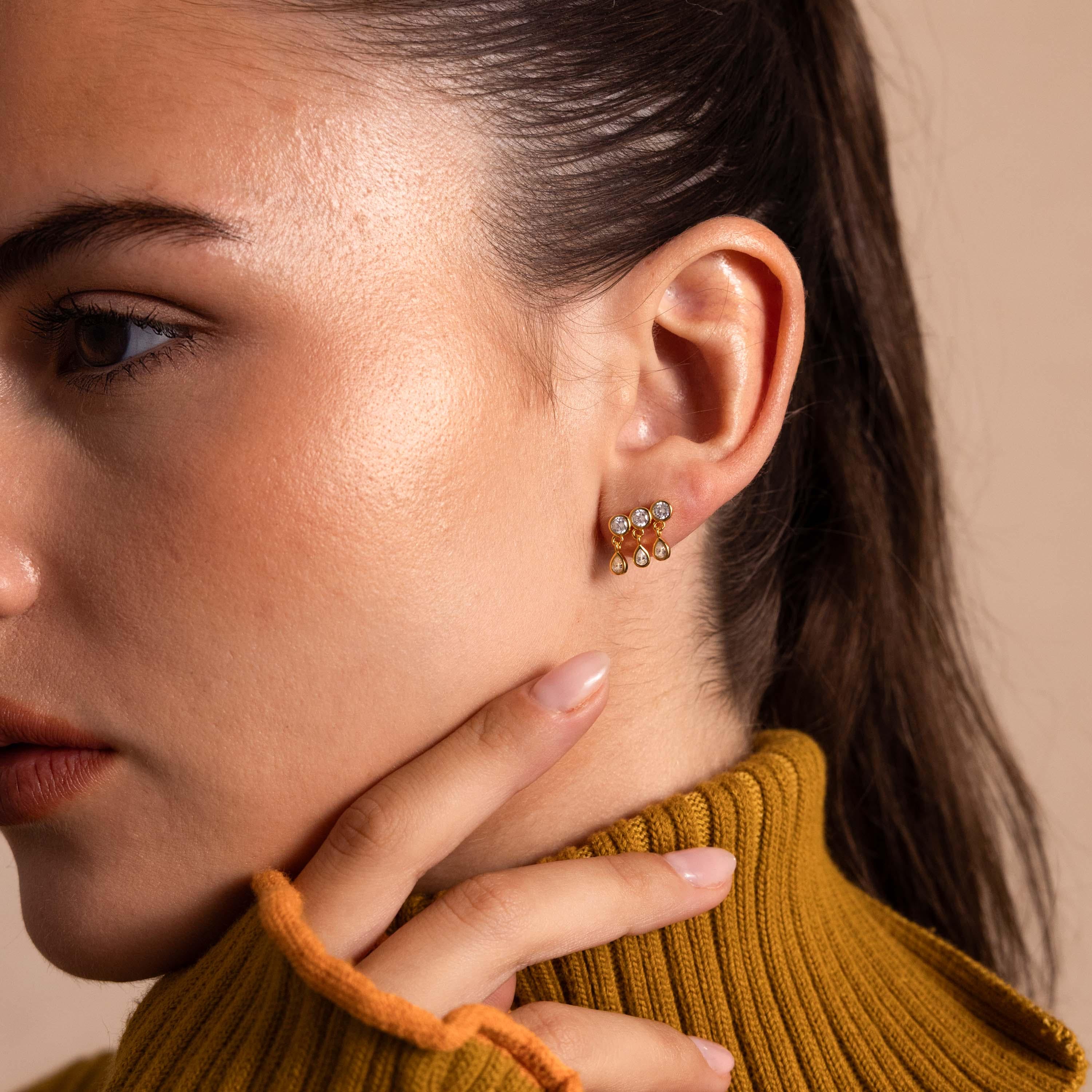 Diamond Raindrop Studs