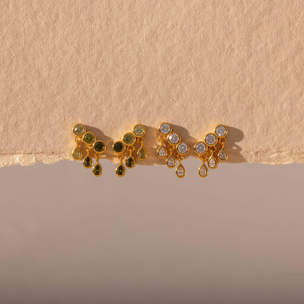 Gemstone Raindrop Studs