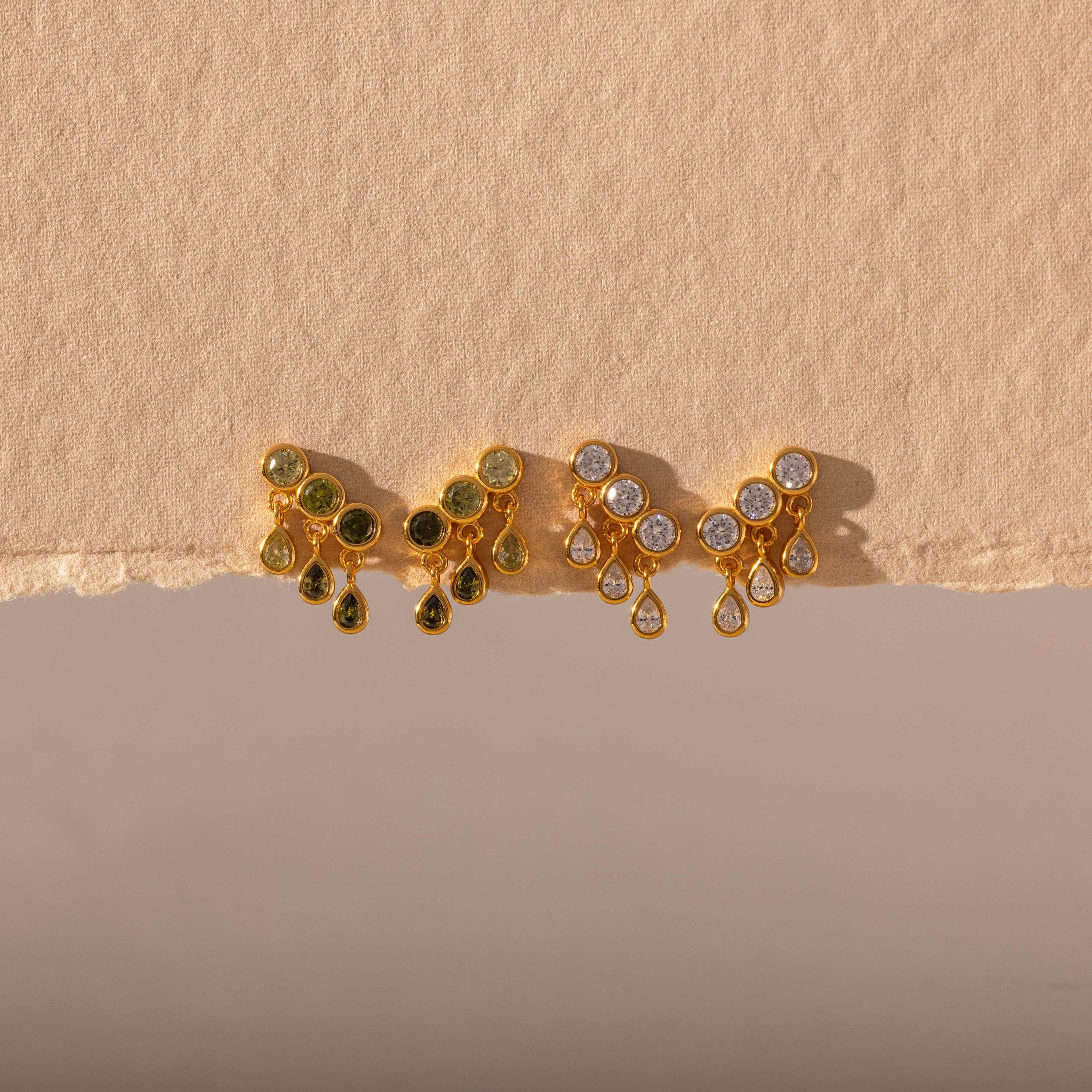 Gemstone Raindrop Studs