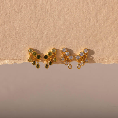 Gemstone Raindrop Studs