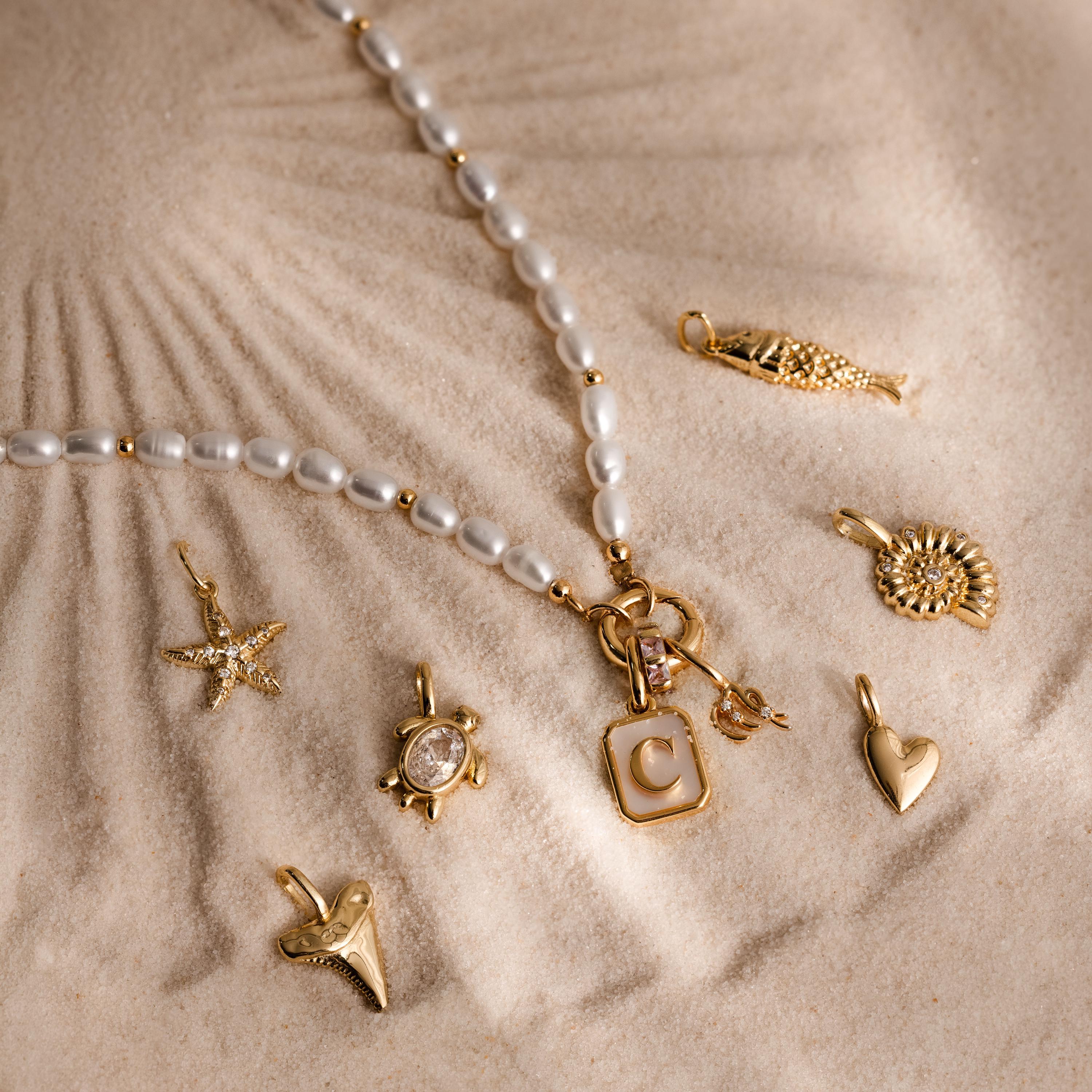 Pearl Beaded Charm Necklace